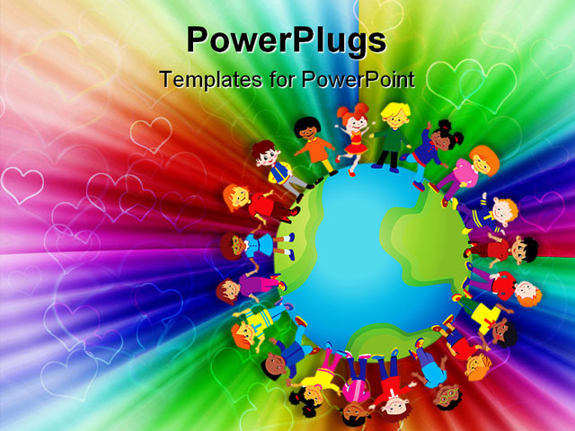 PowerPoint Template about happy kids, african, american