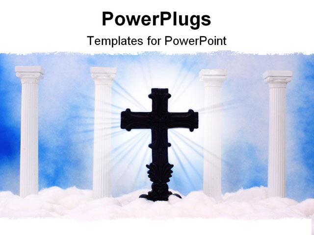 PowerPoint Template about heaven, backdrop, background