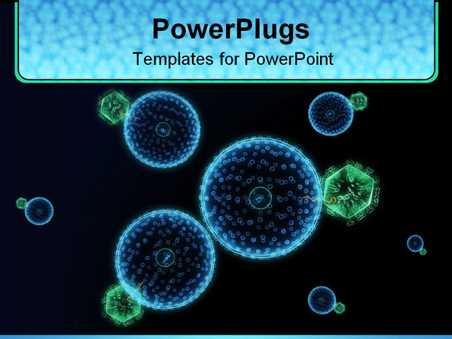 3d Rendered Clos Up Of Hiv Virus Powerpoint Template Background Of 3d Aids Antivirus Virus Powerpoint Template