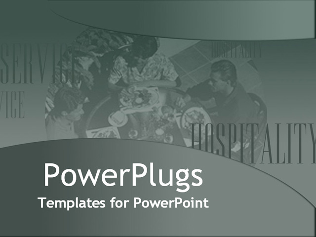 PowerPoint Template about hospitality, furniture, caf� chair