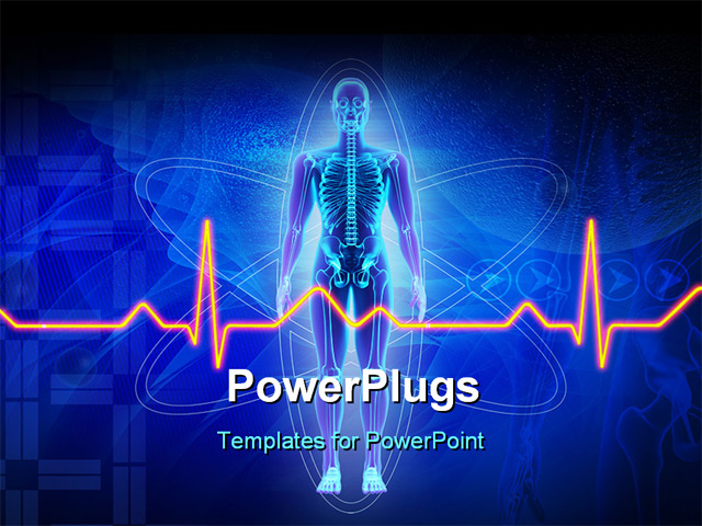 Digital Illustration Of A Human Body With Blue Colour Powerpoint Template Background Of Medical Human Powerpoint Template