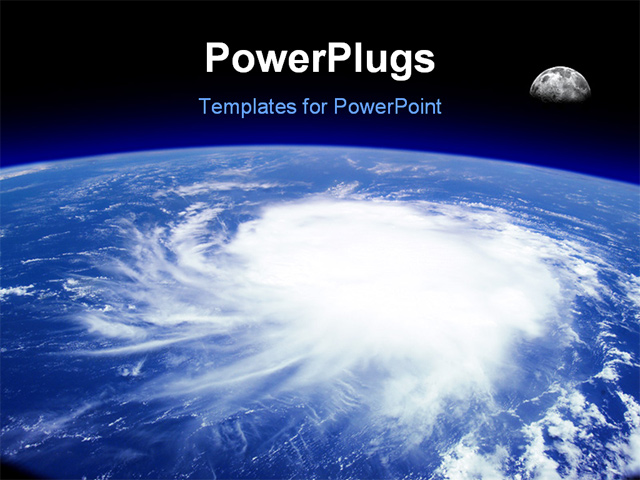 PowerPoint Template: a view from space of a giant hurricane over the