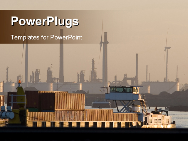 PowerPoint Template about industry, shipping, boat