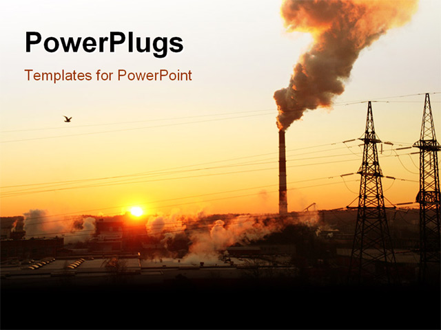 PowerPoint Template about industrial, business, chimney