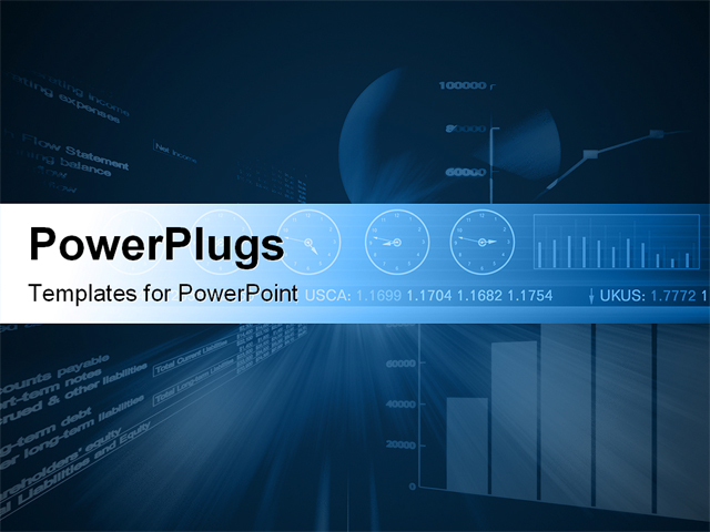 Powerpoint Template Digital Background With Multiple Financial Charts On Blue Surface 17649 Investment Presentation Powerpoint Template