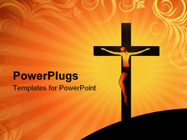 PowerPoint Template about christianity, church, clouds