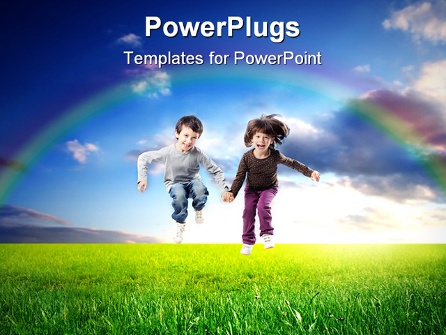 PowerPoint Template about jump, baby, boy
