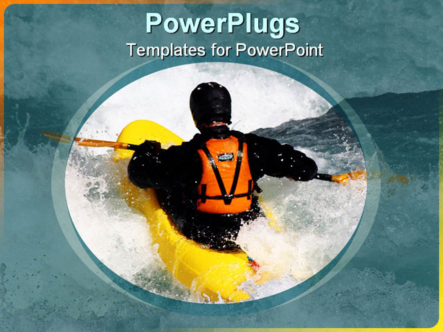 PowerPoint Template about active, adventure, boat