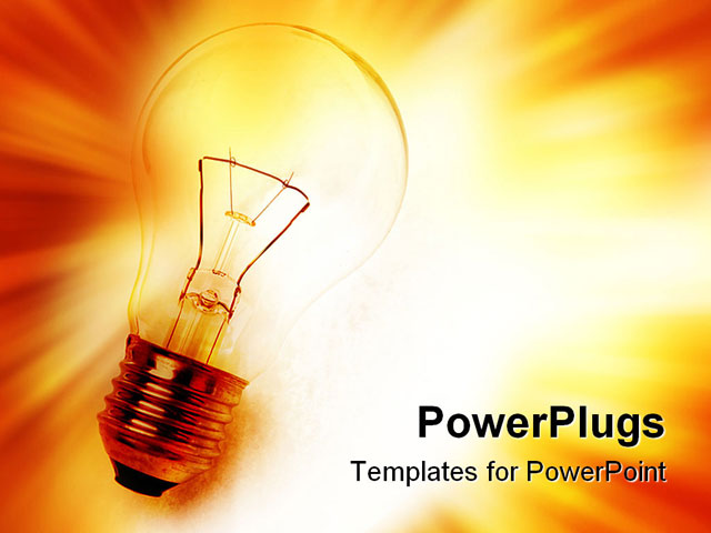 PowerPoint Template about light bulb, advertising, blank