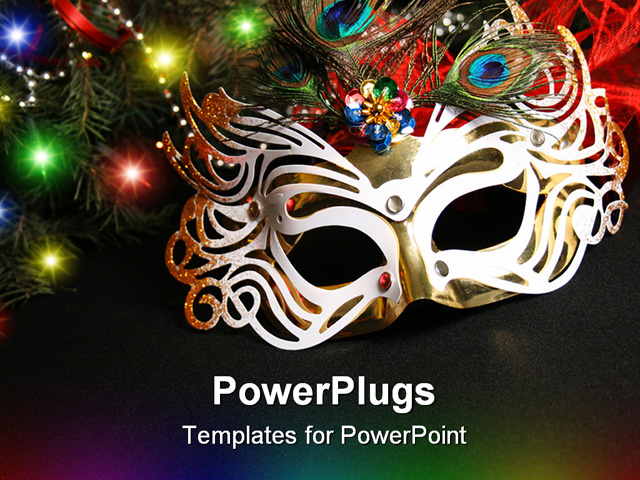 PowerPoint Template about mask, accessory, art