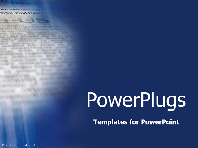 PowerPoint Template about newspaper, print media, tabloid