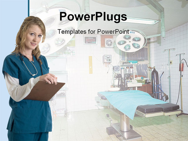 Powerpoint Template Nurse In Hospital Taking Notes Beside Patient Bed 19948 Hospital Presentation Templates