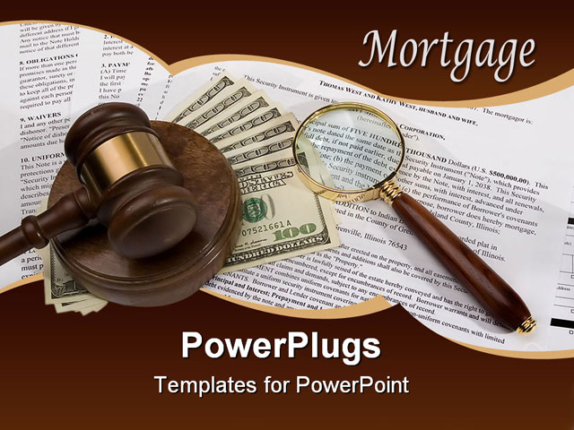 PowerPoint Template about mortgage investigation, adjustable, application