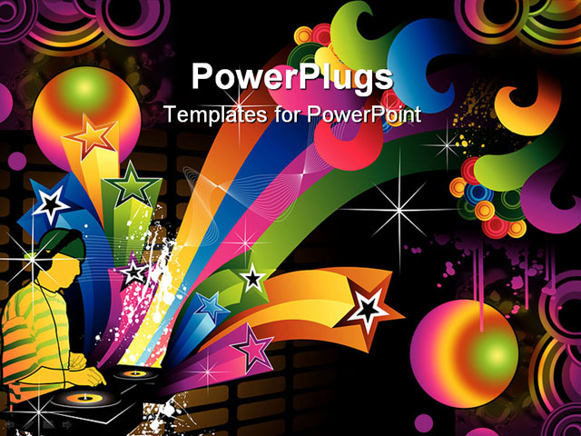 PowerPoint Template about dj music vector composition, art, background