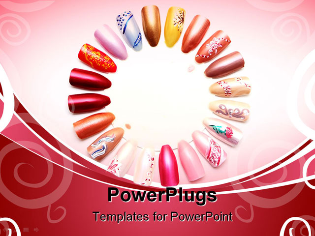 PowerPoint Template about figures on nails, accessory, adornment