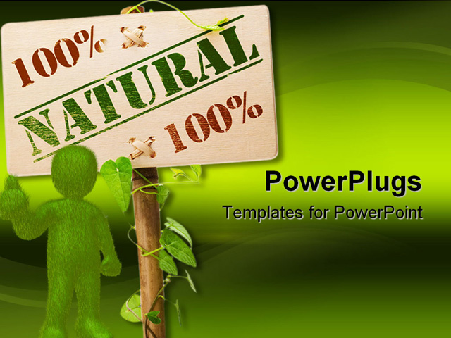 PowerPoint Template about green natural and bio, advertise, advertising