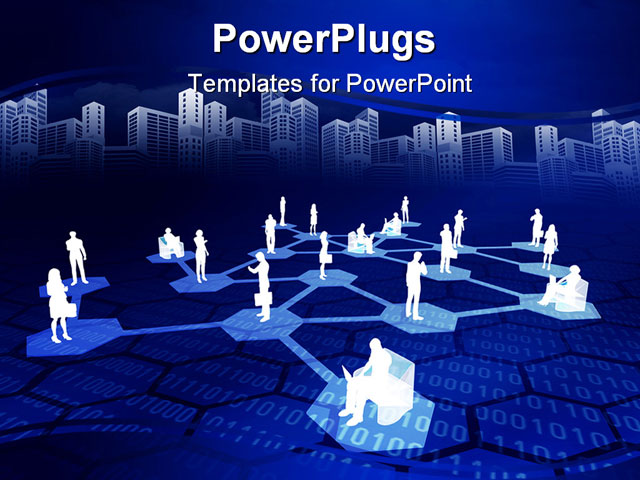 PowerPoint Template about online social, network, activities