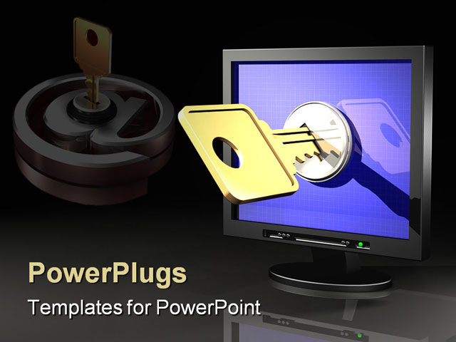 Powerpoint Template Key Unlocking Work Station Network Security Password Protection 21762 Unlock Powerpoint Template
