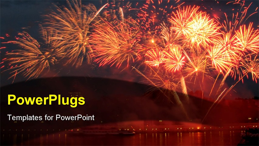 Powerpoint Template Lots Of Sparkling Bright Fireworks On An Evening Sky 21923 Fireworks Animation For Powerpoint