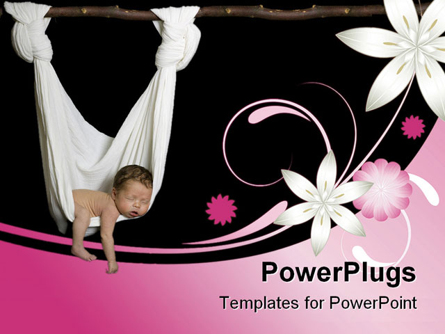 PowerPoint Template about newborn, sleeping, peacefully