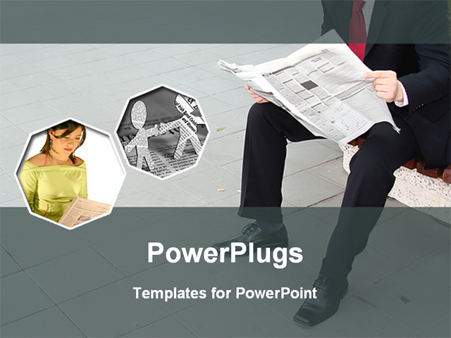 PowerPoint Template about newspaper, business, puzzle