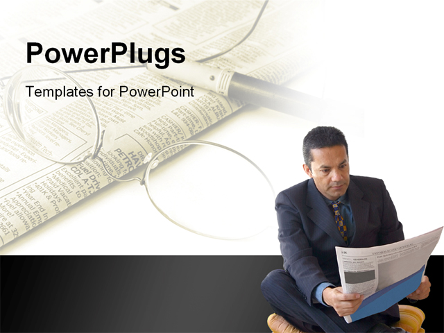 PowerPoint Template about newspaper, man, news