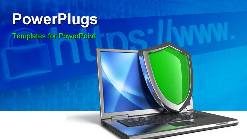 PowerPoint Template about computer, security, communication