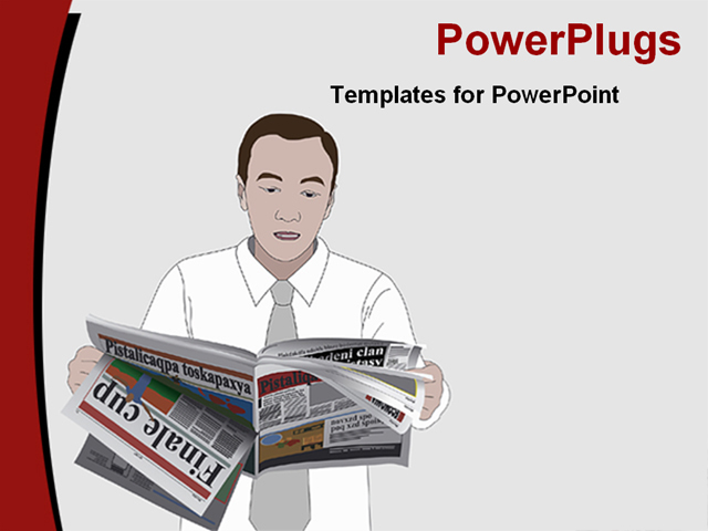PowerPoint Template about newspaper, business, illustration