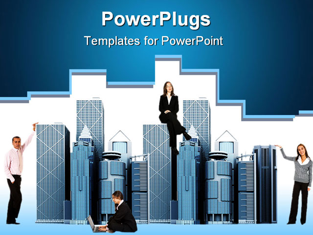PowerPoint Template about office people, adults, american