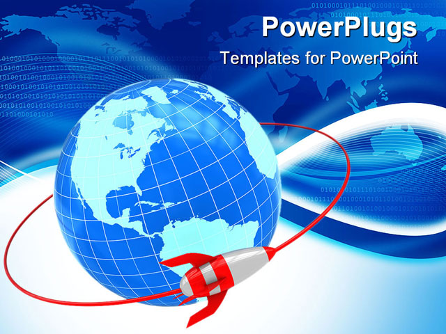 PowerPoint Template about orbit, abstract, blue