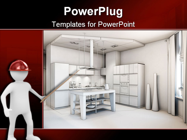 PowerPoint Template about outline, ambient, architecture