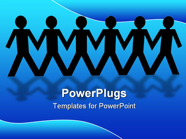 PowerPoint Template about paper chain, people, body