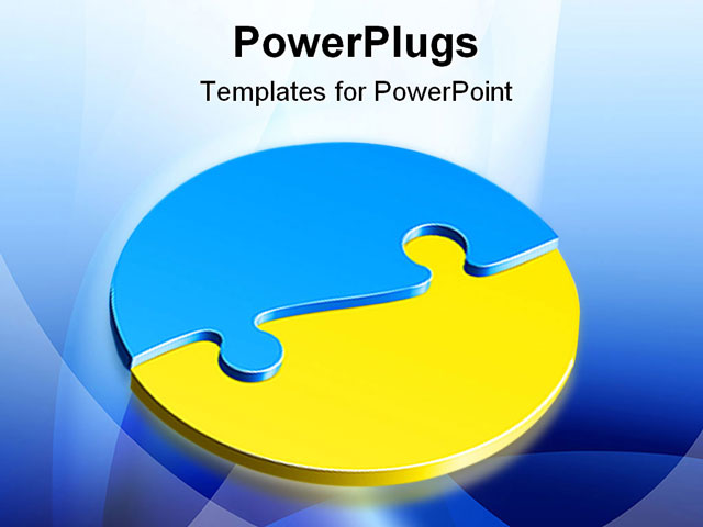 PowerPoint Template about different shapes of jigsaw puzzle, abstract, blank