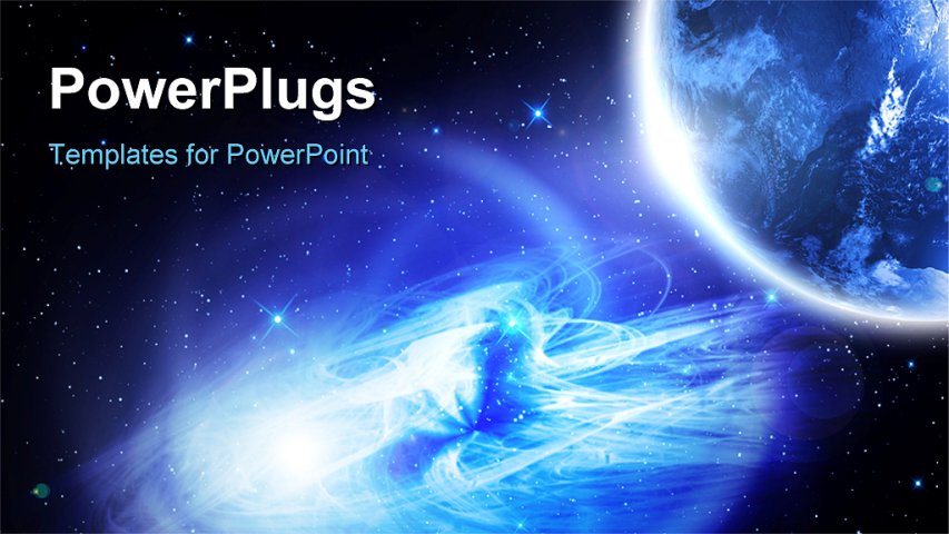 Powerpoint Template Night Vision Of The Planet Earth With Galaxy And Glowing Stars In The Space Powerpoint Template