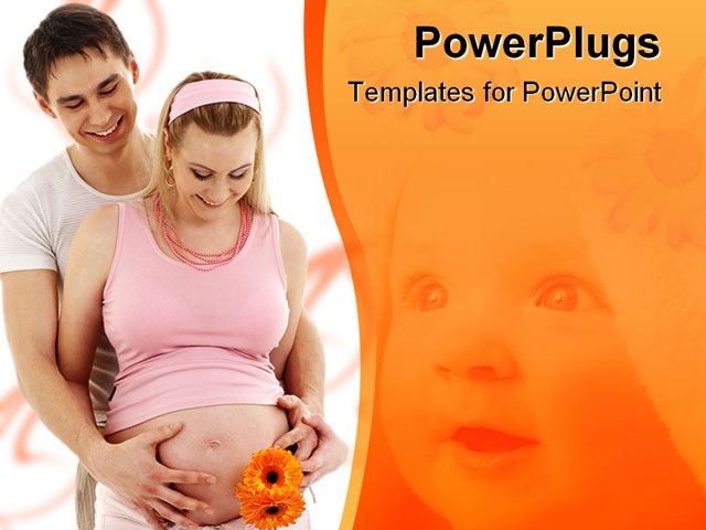 PowerPoint Template about couple waiting for baby, awaiting, beginning