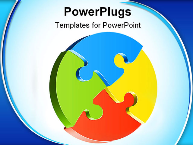 PowerPoint Template about different shapes of jigsaw puzzle, abstract, blank