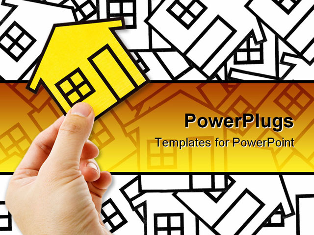 PowerPoint Template about real estate concept, background, choice