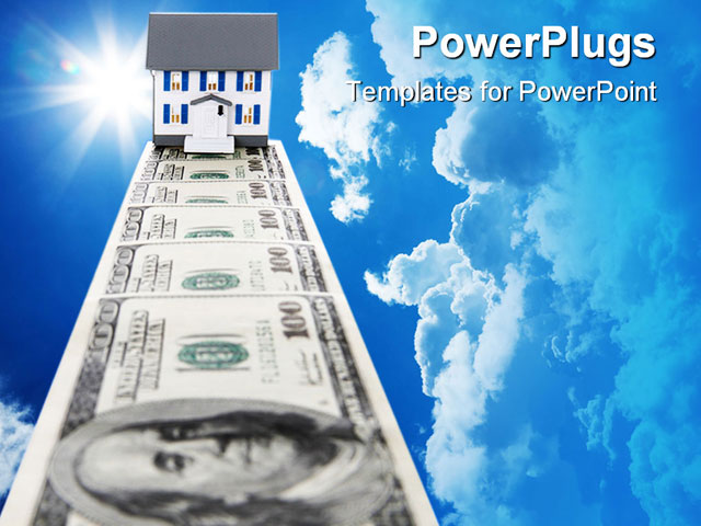 PowerPoint Template about real estate money, banking, bills