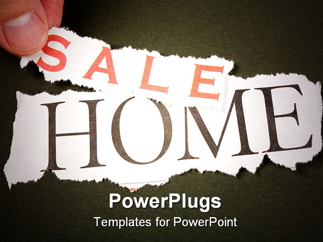 PowerPoint Template about home for sale, bankruptcy, estate