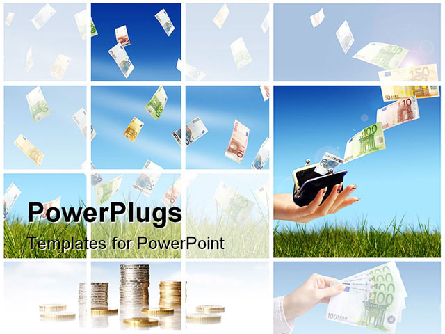 PowerPoint Template about invest in real estate, background, bank