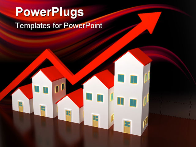 PowerPoint Template about group houses, sale, background