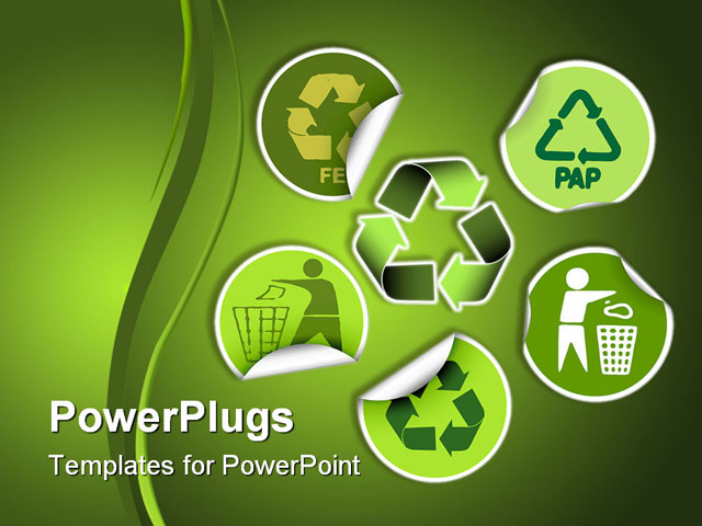 Powerpoint Templates Recycling | set of green labels badges and stickers with recycle icons Powerpoint Templates Recycling | set of green labels badges and stickers with recycle icons