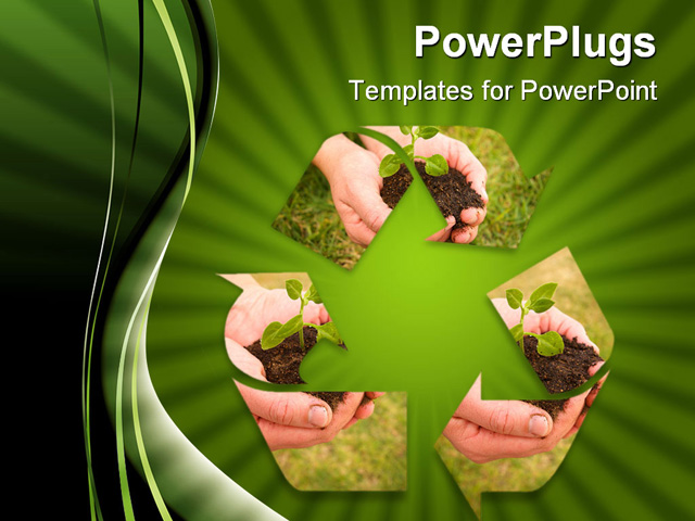 PowerPoint Template about recycle, soil, air