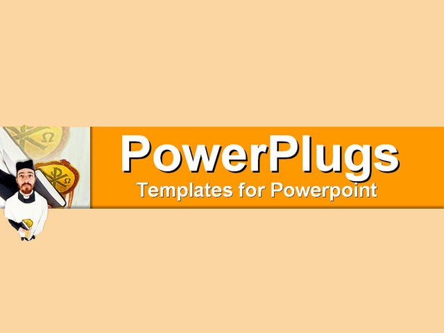 PowerPoint Template about religion, greek orthodox priest, adornments