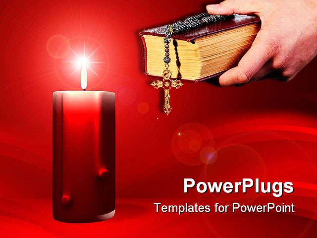 PowerPoint Template about candle, anniversary, art