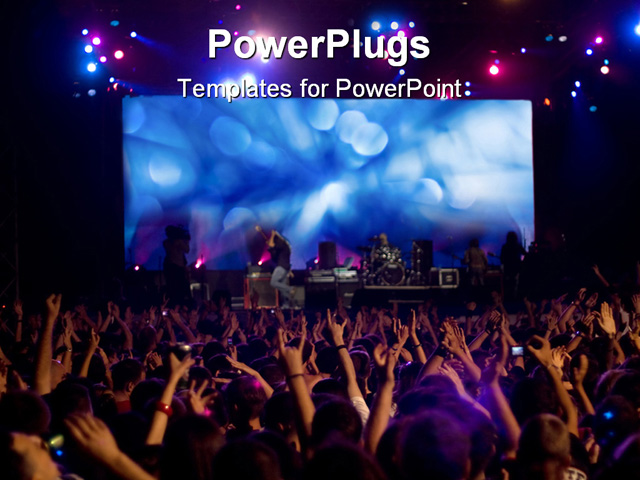 PowerPoint Template about crowd, rock, concert