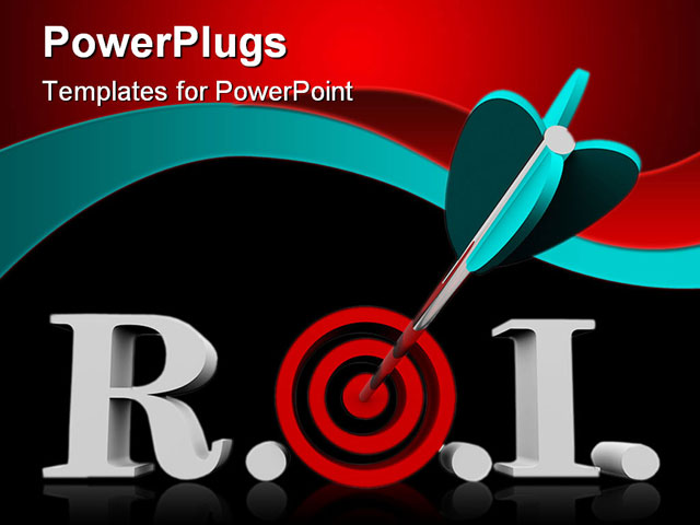 PowerPoint Template about return on investment, arrowtarget, acronym