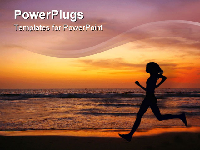 PowerPoint Template about jogging at sunset, asia, asian