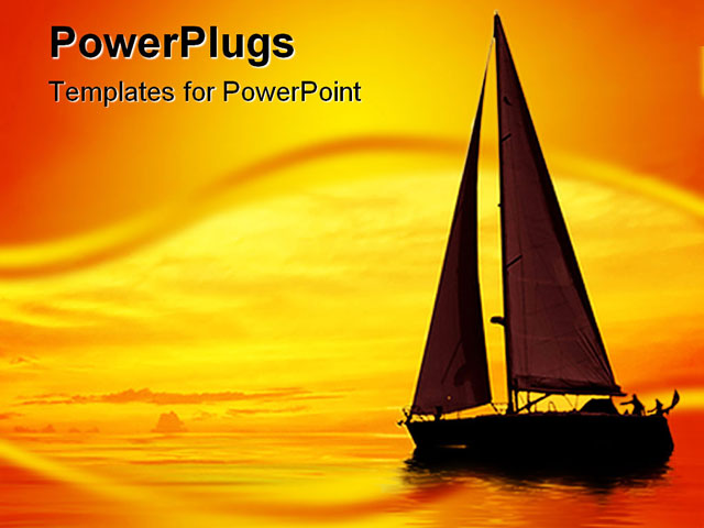 PowerPoint Template about sailing, sunset, atmosphere