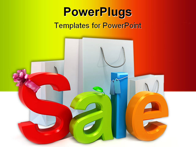 Word sale with colourful letters. PowerPoint Template Background ... - sale template Template - Word sale with